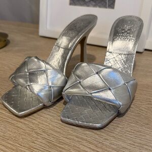 Women's Silver Heeled Sandals